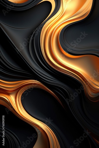 Luxurious Gold Swirls on a Black Background