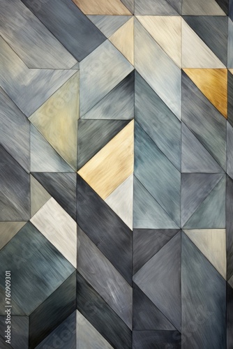 Contemporary Geometric Mosaic in Cool Tones