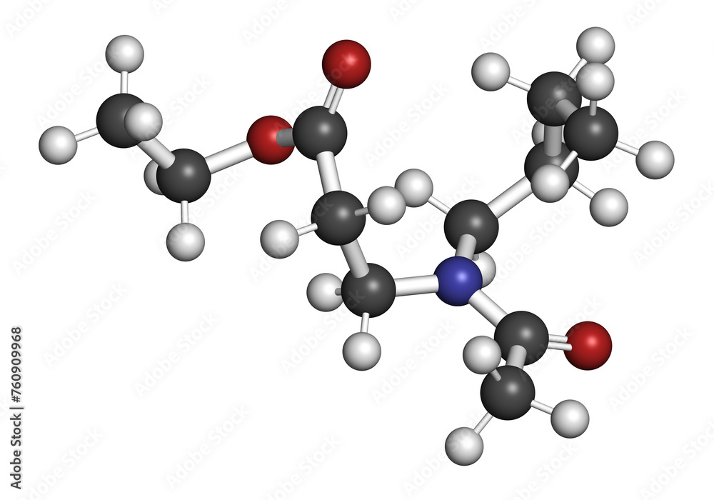 Ethyl butylacetylaminopropionate (IR3535) insect repellent molecule. Ethyl butylacetylaminopropionate (IR3535) insect repellent molecule.