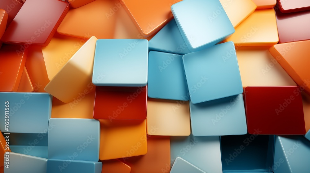 Fototapeta premium Close Up of Colorful Cubes
