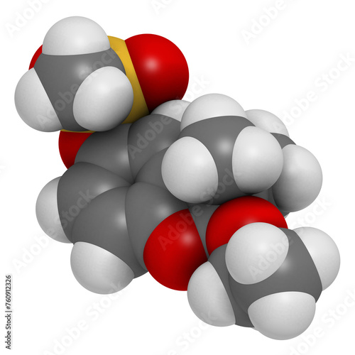 Ethofumesate herbicide molecule.