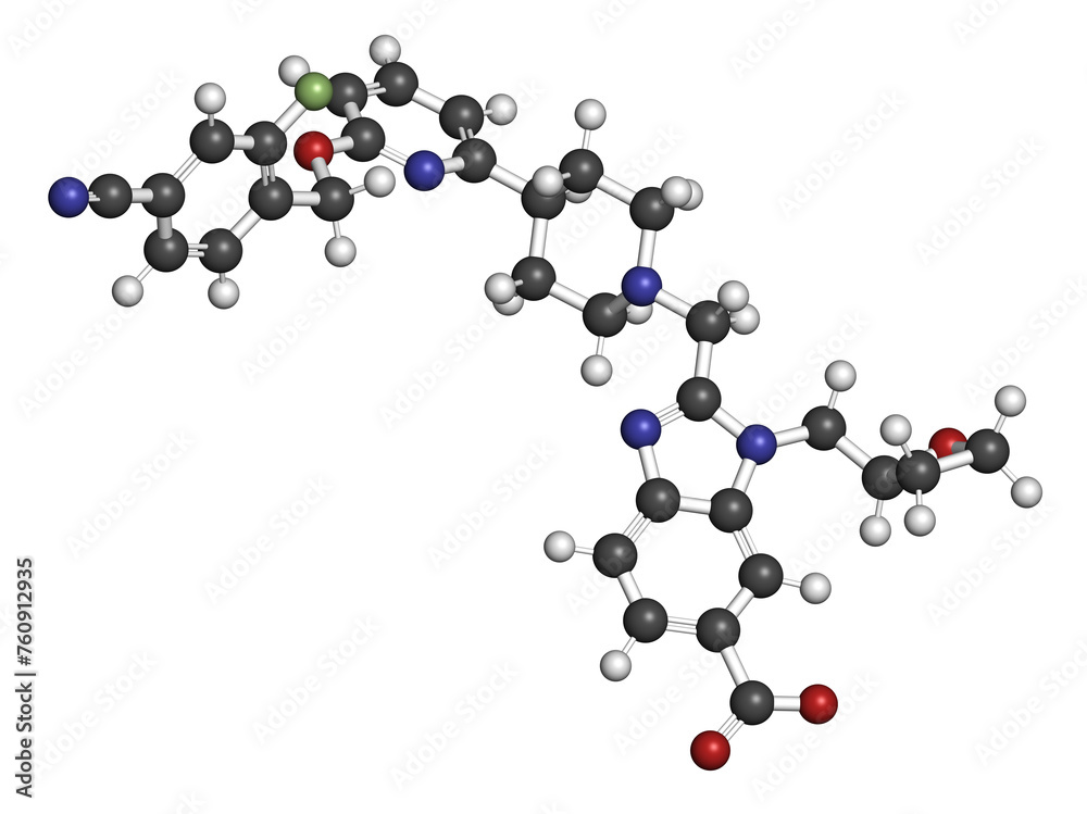 Danuglipron diabetes drug molecule. Danuglipron diabetes drug molecule.