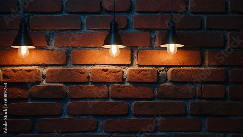 light bulb on brick wall background