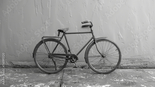 Miniature Representation of a Classic Bicycle in Black and White