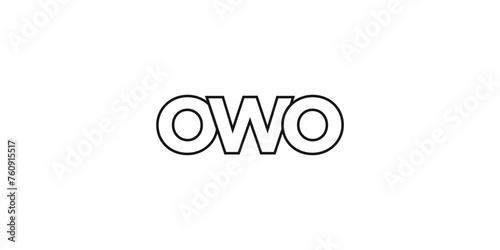 Owo in the Nigeria emblem. The design features a geometric style, vector illustration with bold typography in a modern font. The graphic slogan lettering. photo