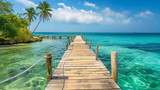 wooden pier in tropical paradise