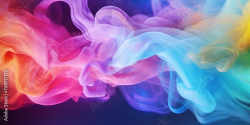 Rainbow Colored Smoke Floating in Air