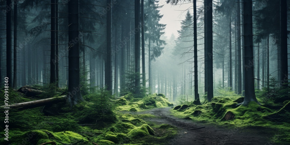 Fototapeta premium A Path Through Lush Green Forest