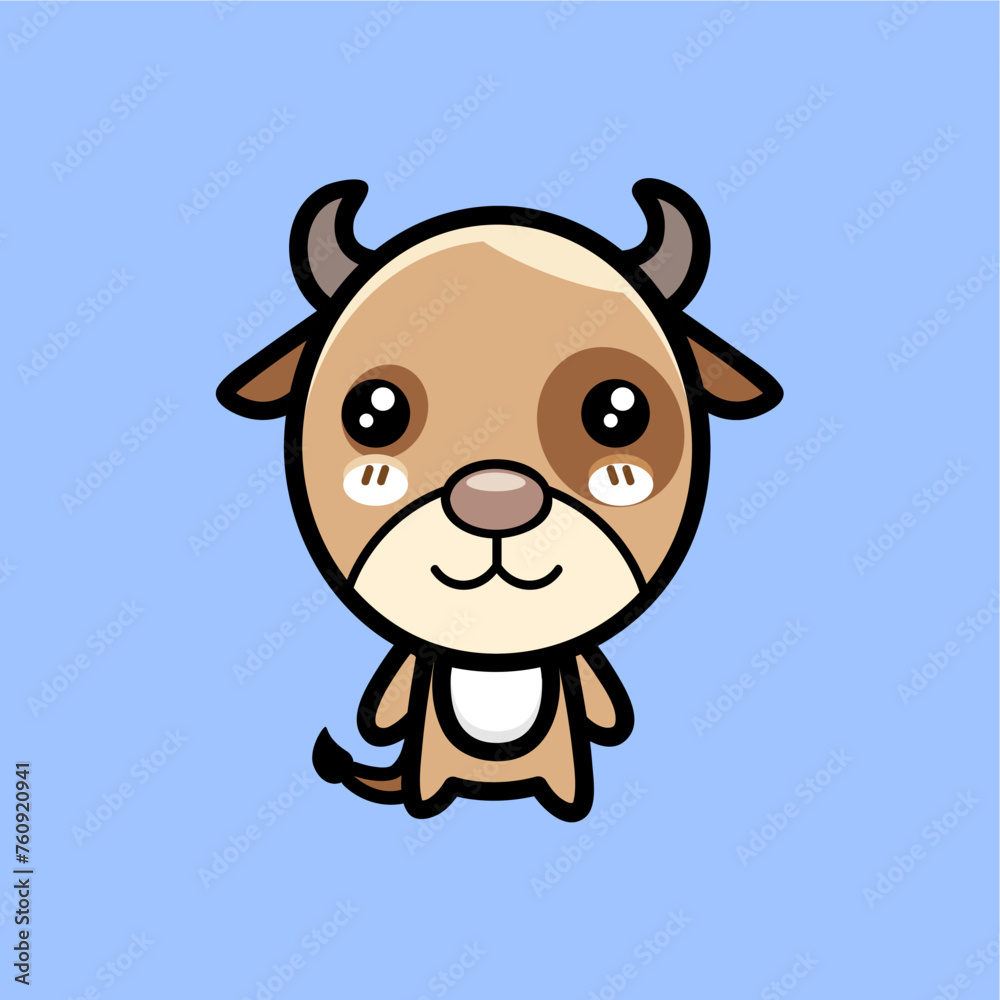 Cute Brown Cow Vector for Children's Learning
