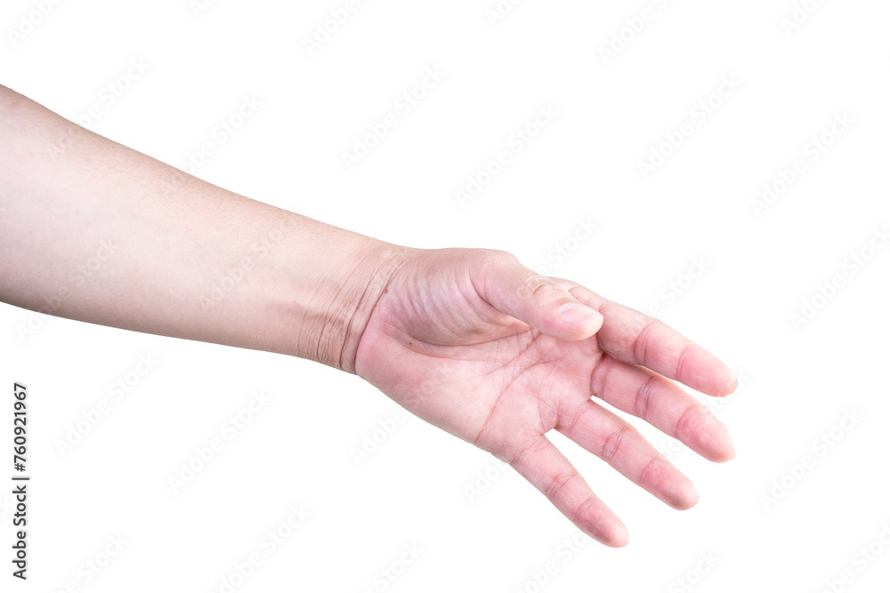 hand on isolated background clipping path