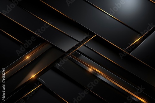 Golden Glow on Geometric Black Background
