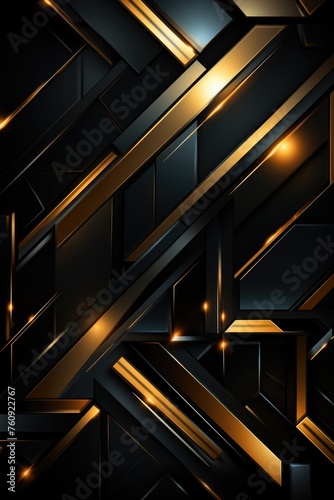 Elegant Black and Gold Abstract Design