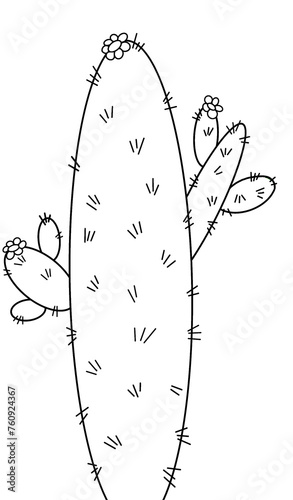 plantilla de cactus para colorear