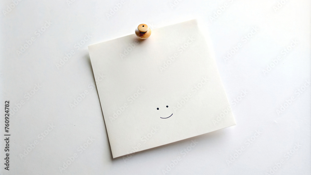 White Note on Wall with Sticky Paper Reminder White Note on Wall with Sticky Paper Reminder