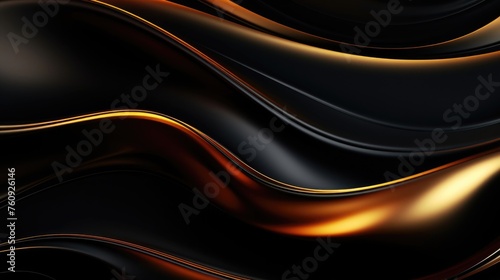 Luxurious Abstract Black and Gold Swirl Background