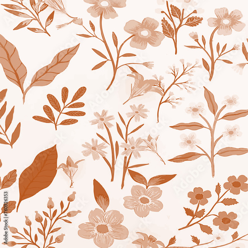Pattern flower floral spring blossom illustration vector fabric textile design leaf leaves