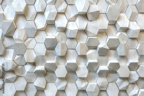 Abstract White Hexagon Geometric Background