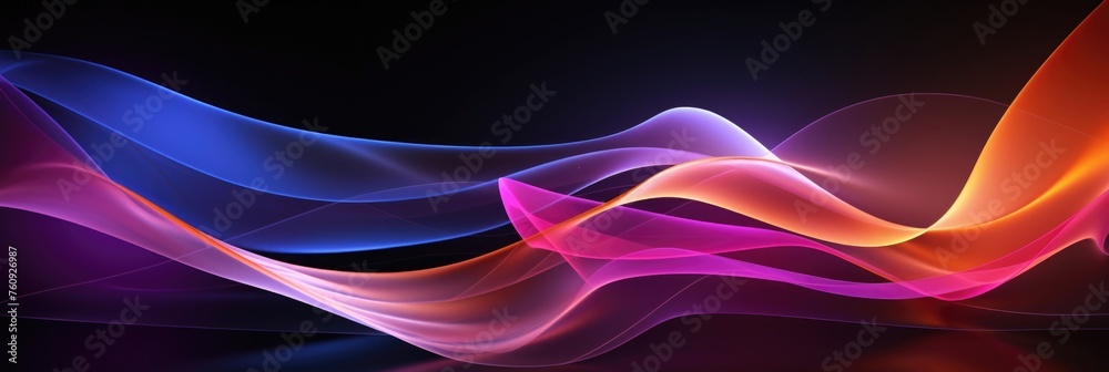 Vibrant Flowing Ribbons of Light in Warm and Cool Tones