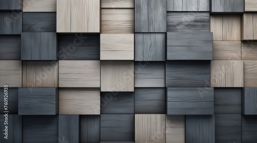 Abstract Grey Wood Block Textured Background