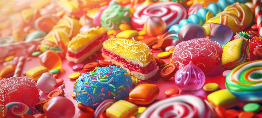 delicious background candy food illustration tasty sugary, colorful dessert