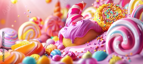 delicious background candy food illustration tasty sugary, colorful dessert