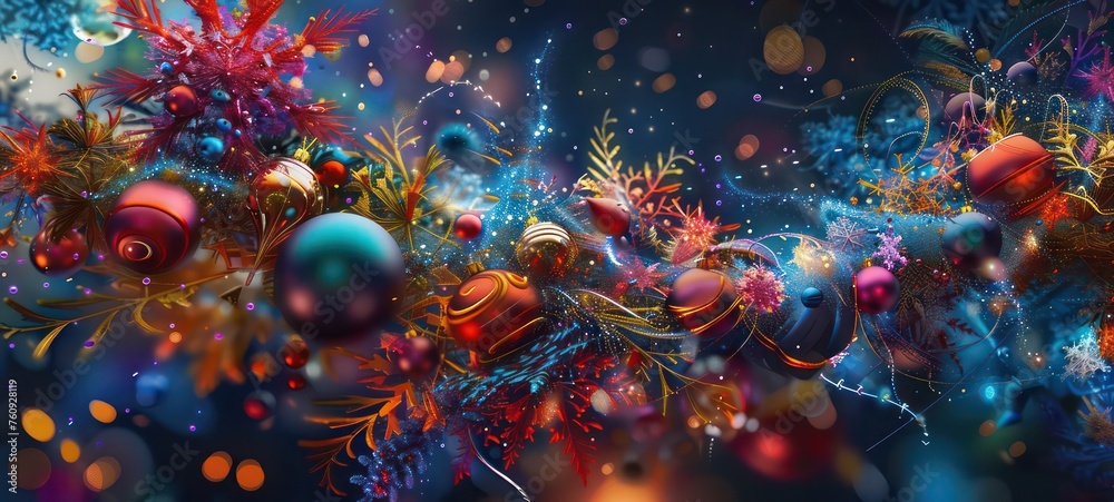 Fantasy abstract Christmas winter festive composition Fantasy abstract Christmas winter festive composition