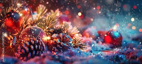 Fantasy abstract Christmas winter festive composition