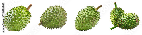 Soursop with its spiky green exterior  Hyperrealistic Highly Detailed Isolated On Transparent Background Png File photo