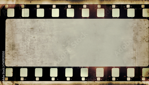Vintage film strip frame with empty space for your design and text; dark grunge style