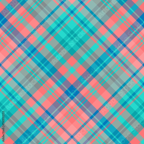 Seamless pattern in comfortable green, pink and blue for plaid, fabric, textile, clothes, tablecloth and other things. Vector image. 2