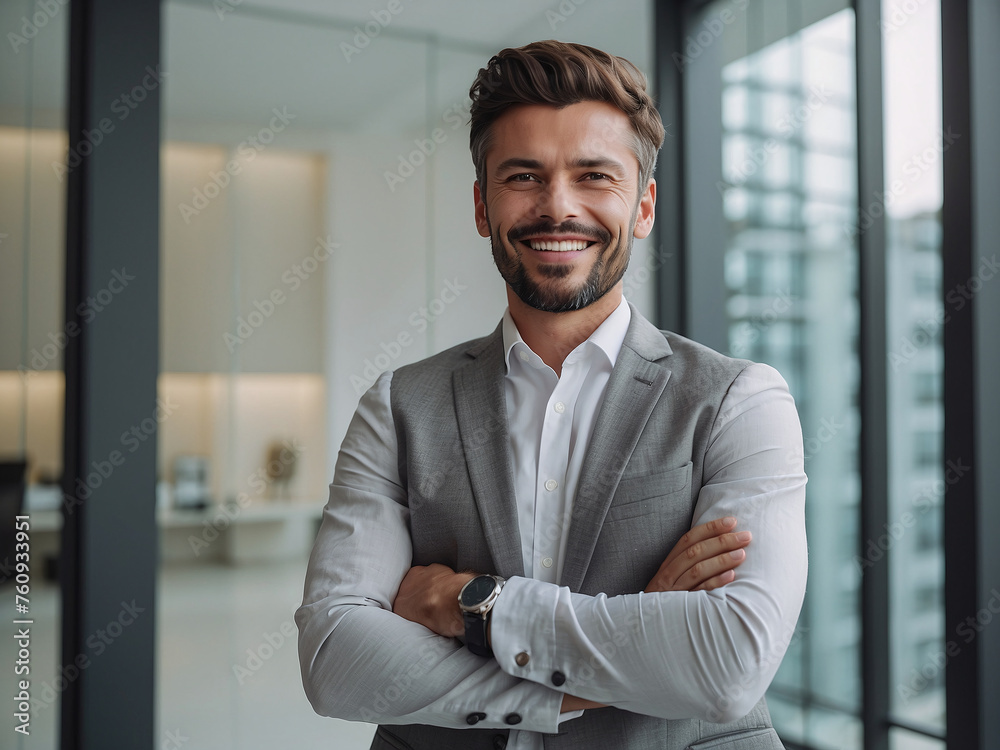 beautiful Portrait of a young successful businessman advisor, Confident Young Businessman in a Modern Office Setting beautiful Portrait of a young successful businessman advisor, Confident Young Businessman in a Modern Office Setting