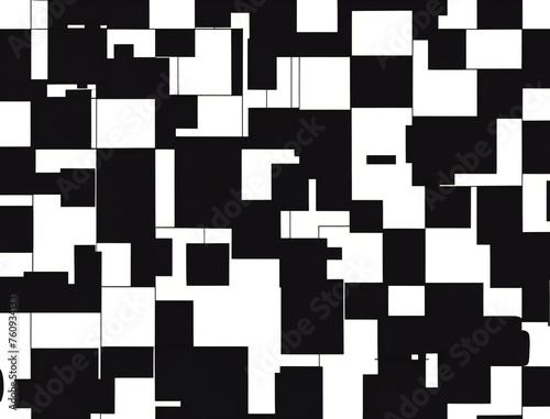 Abstract background with black and white squares