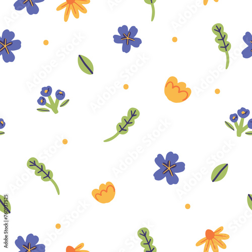 Seamless beautiful flower, cute flower, flower pattern	