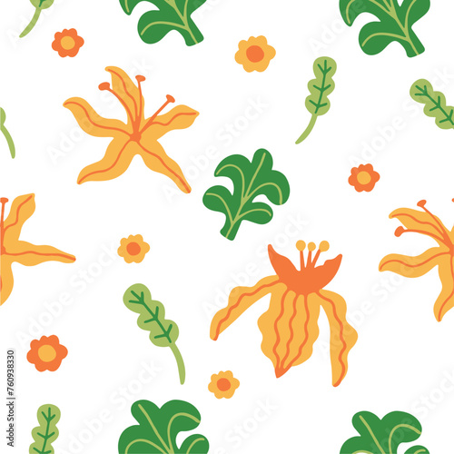 Seamless beautiful flower, cute flower, flower pattern	
