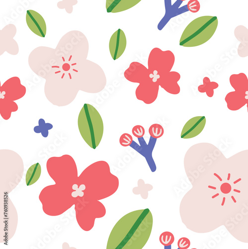 Seamless beautiful flower, cute flower, flower pattern	