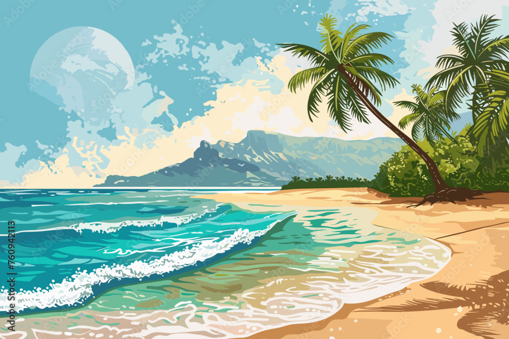 Exotic Beach Paradise: Tropical Sunset Escape