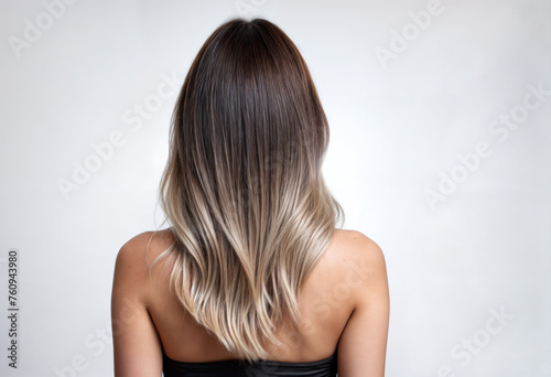 Elegant Ombre Hair Transition on Woman's Straight Locks