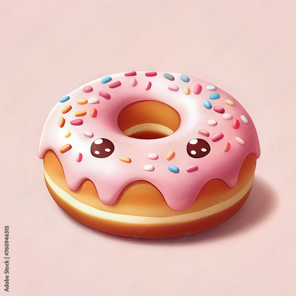 Donuts in kawaii style - generated by ai Donuts in kawaii style - generated by ai
