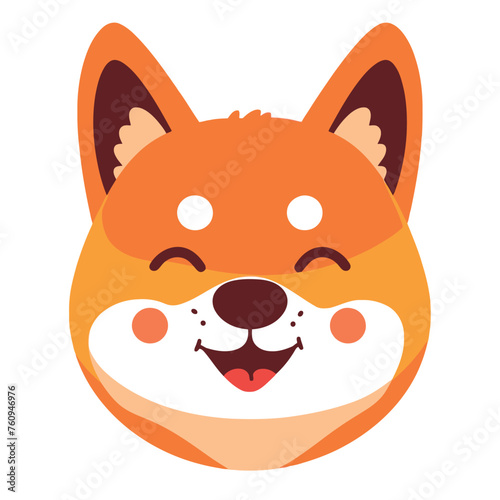 free vector cute shiba inu face with happy emotions