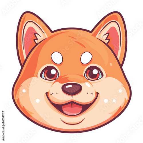 free vector cute shiba inu face with happy emotions