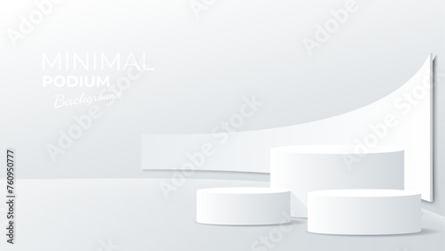 minimal white podium design for product display presentation. vector illustration