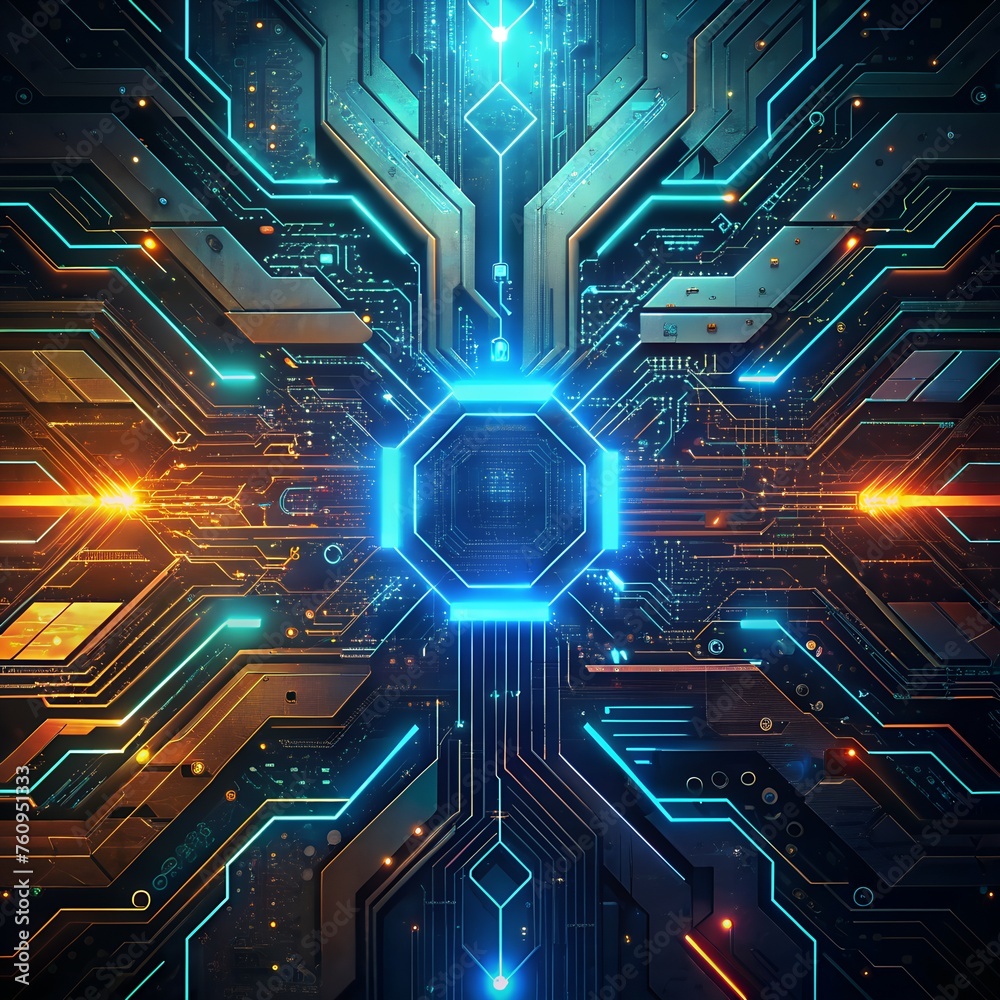 futuristic digital circuitry background with sleek lines and metallic accents, conveying innovation and technological advancement. futuristic digital circuitry background with sleek lines and metallic accents, conveying innovation and technological advancement.
