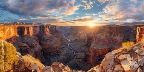 breathtaking view of Grand Canyon Colorado in USA at sunrise © toomi123