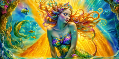 beautiful fantasy mermaid queen. mermaid fantasy wallpapers. beautiful fantasy art portrait
