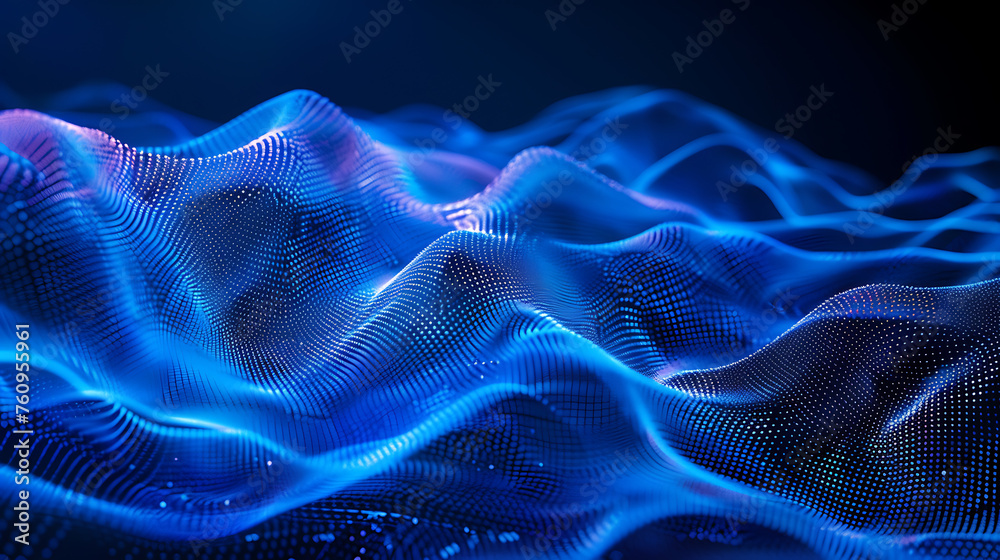 A mesmerizing abstract wireframe futuristic dark blue background, featuring dynamic shapes and vibrant colors, perfect for modern design projects and sci-fi concepts