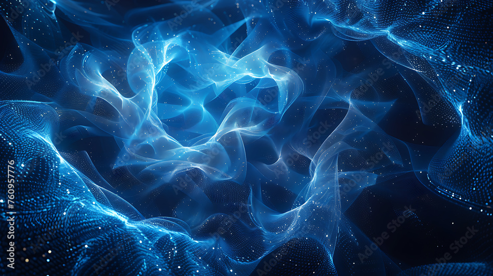 Obraz premium A mesmerizing abstract wireframe futuristic dark blue background, featuring dynamic shapes and vibrant colors, perfect for modern design projects and sci-fi concepts