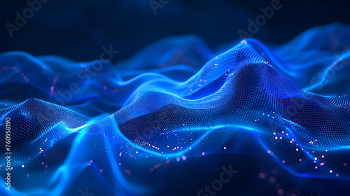 A mesmerizing abstract wireframe futuristic dark blue background, featuring dynamic shapes and vibrant colors, perfect for modern design projects and sci-fi concepts