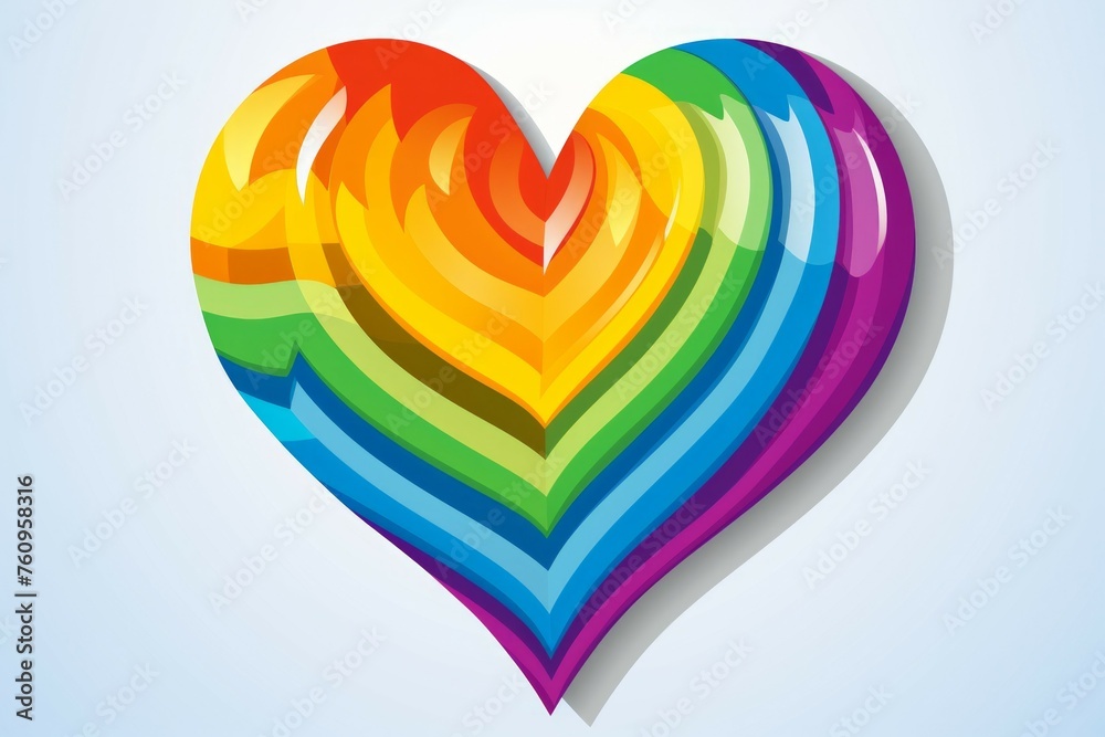 Abstract heart in rainbow colors, LGBT concept. Background with selective focus Abstract heart in rainbow colors, LGBT concept. Background with selective focus