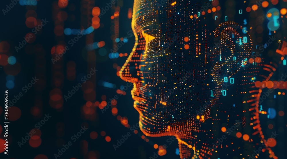 Digital Genesis: The Advent of Singularity, Artificial Intelligence Concept.  Generative AI.
