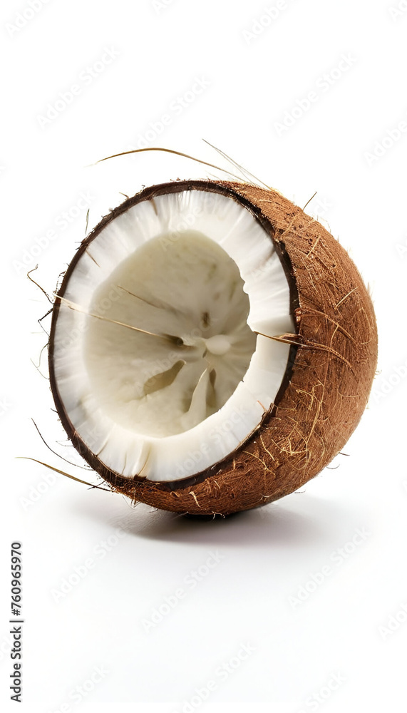 coconut on white background